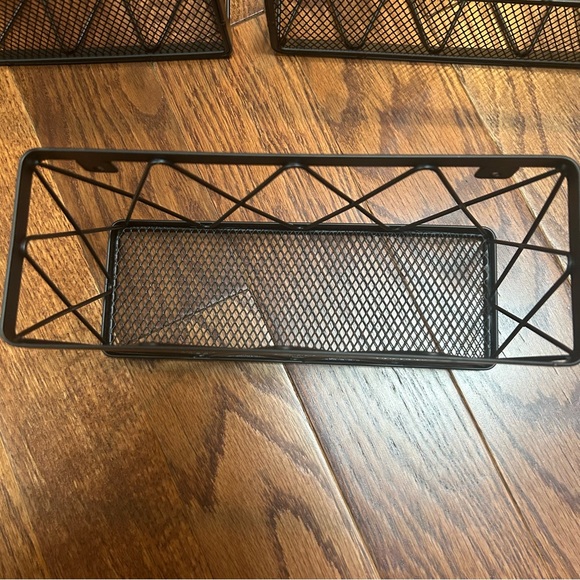 Black Metal Wire Storage Baskets Set of 3 Wall Mount or Countertop - Picture 4 of 5